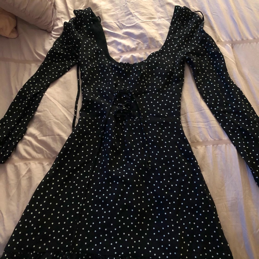 Reformation black and white polka dot dress